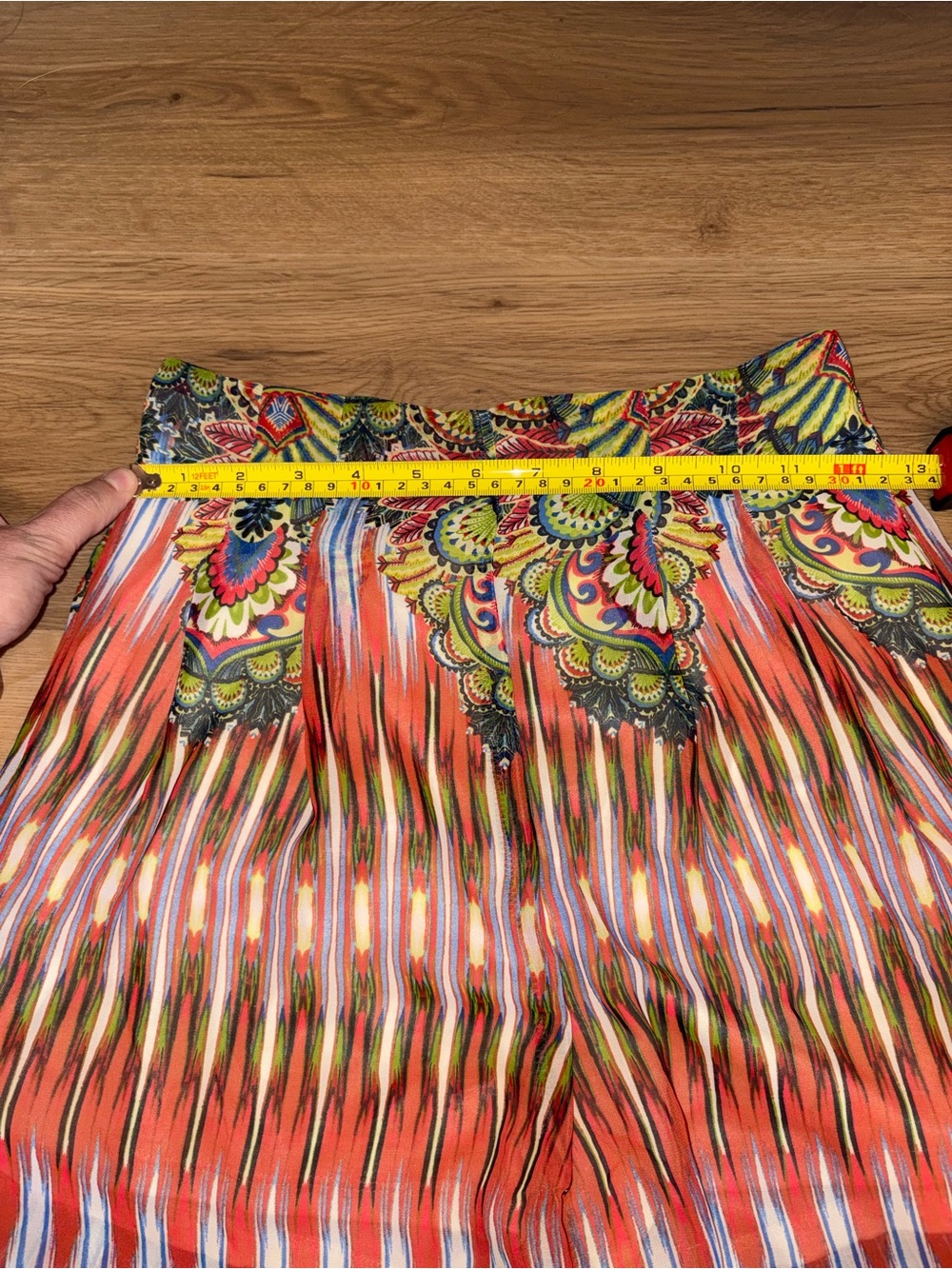 🍑 Mustard Seed Multicolor Tropical Print Wide Leg Sheer pants with shorts under - Picture 8 of 11